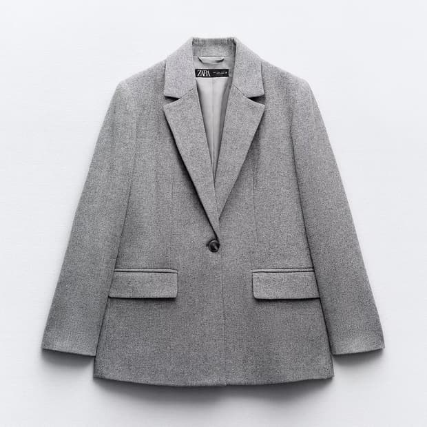ZARA 자라 헤링본 블레이저 자켓 그레이