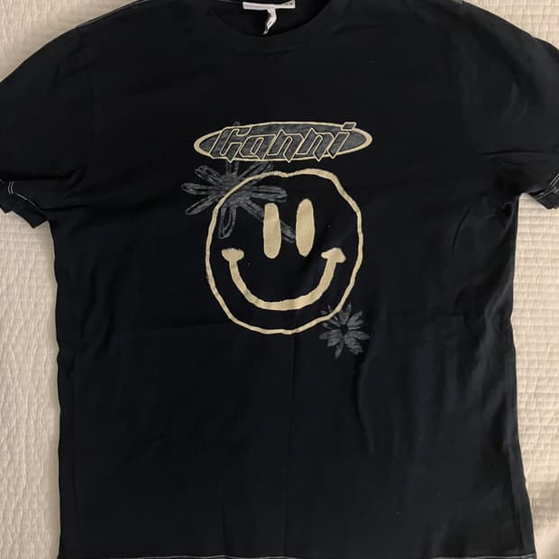 가니 ganni 스마일 프린팅 티셔츠 XS