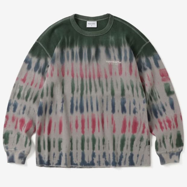 디스이즈네버댓 Tie Dye Waffle L/S Top warm grey
