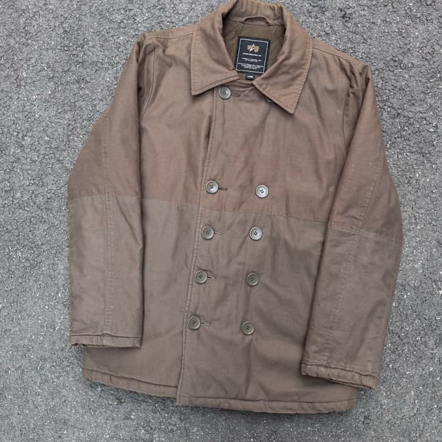 알파인더스트리 이스턴 컬러블럭 피코트 자켓 