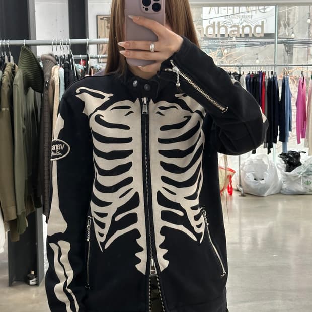 벤슨 본 스켈레톤 투웨이 넥버클 코튼자켓