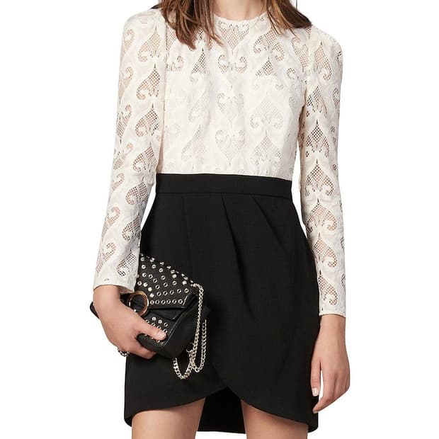 산드로 레이스 투톤 원피스(새상품) 