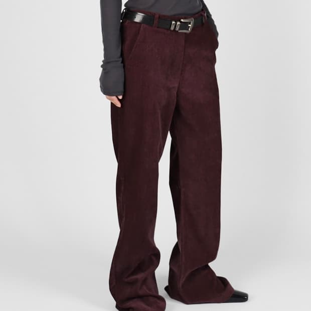 버건디 부츠컷 팬츠