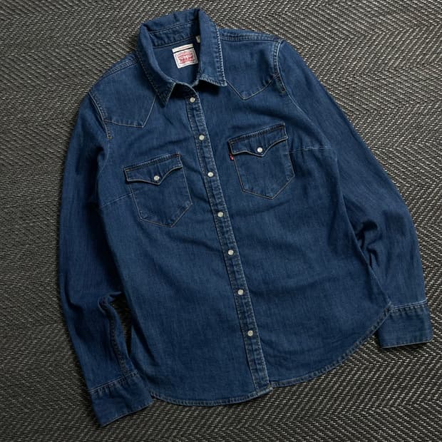 리바이스 USA 오리지날 우먼스 웨스턴 데님 셔츠 y 4102