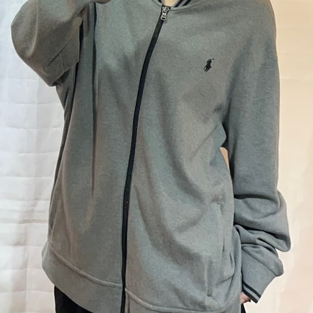 폴로랄프로렌 그레이 코튼 집업 자켓