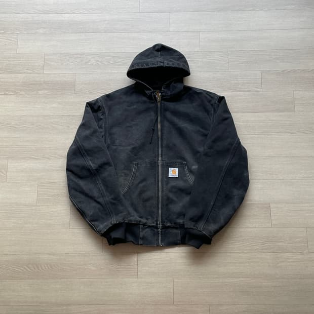 90s 칼하트 JR105 블랙 액티브 자켓 OG 후드자켓
