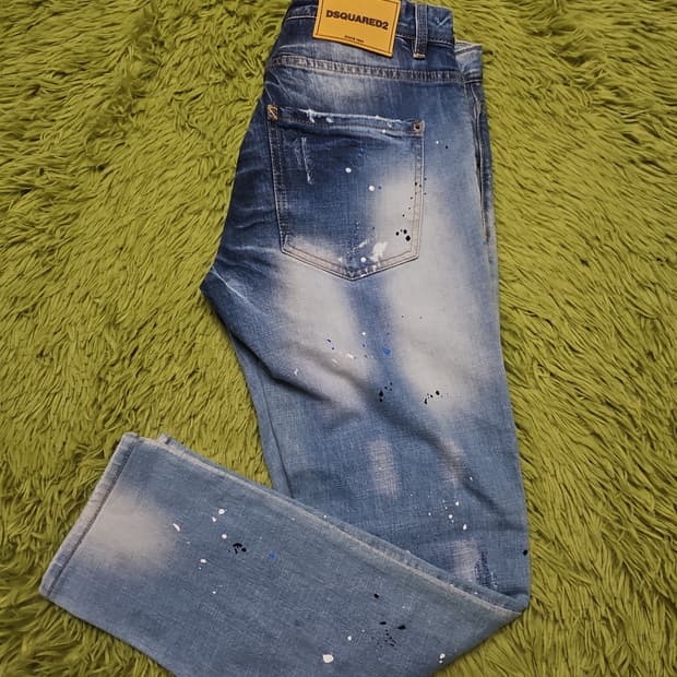 디스퀘어드2 22SS 슬림진 페인팅 디스 데님 (50)