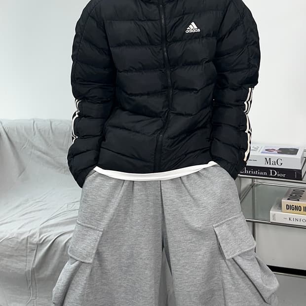 아디다스 이타빅 블랙 경량패딩 M
