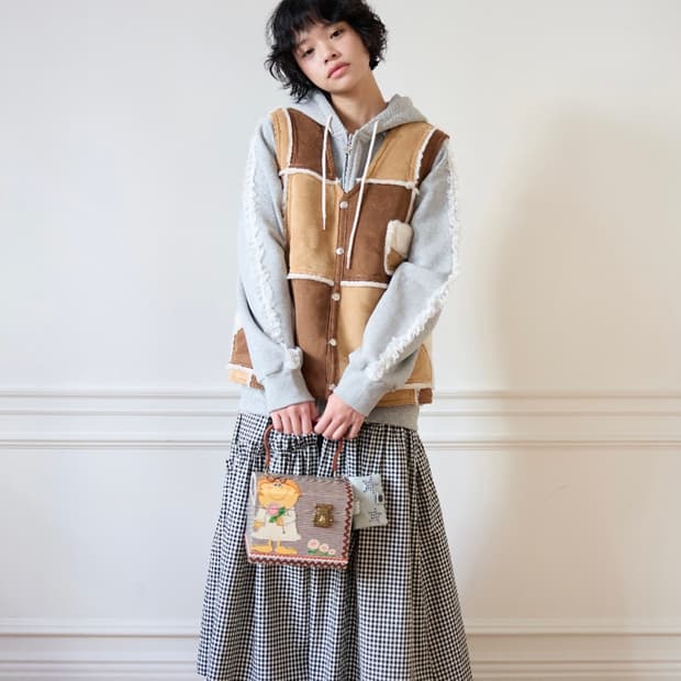 졸리레이드 스커트 Alice check frilled skirt