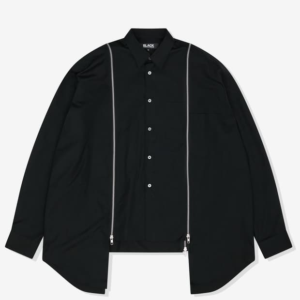 꼼데가르송 블랙 집업 패널 셔츠 (사용감 거의 없음)