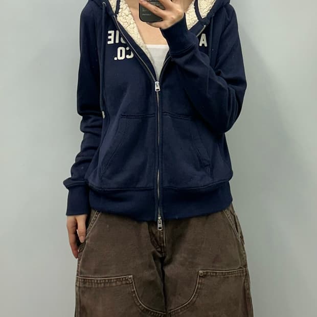 아베크롬비 y2k 와투케 투웨이 양털 후드집업 