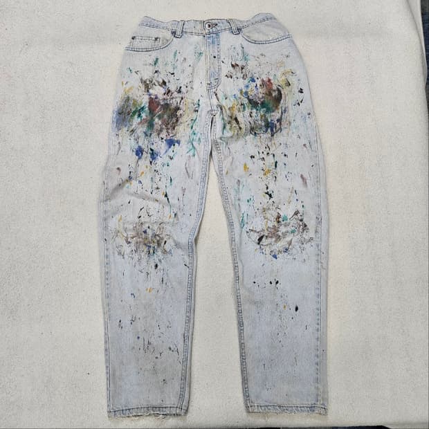 90s 리바이스 실버탭 페인팅 데님 팬츠 31/32 made in usa