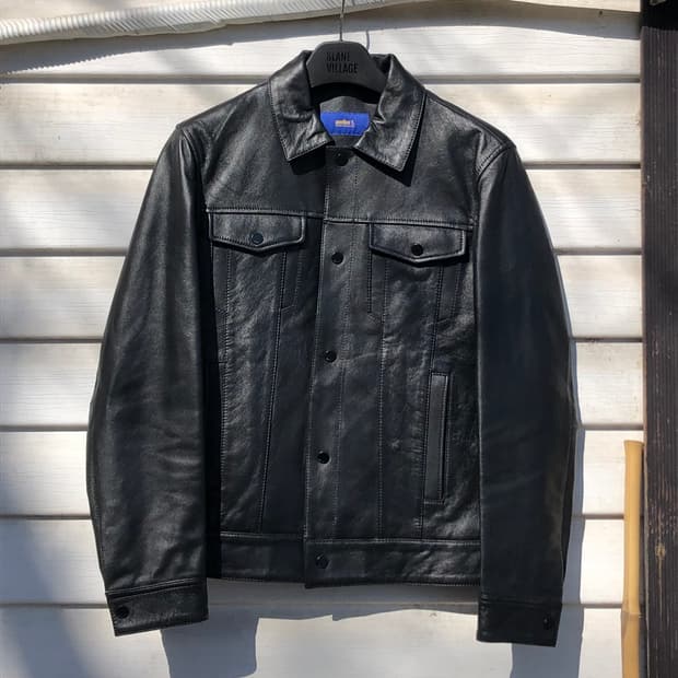 TNGT 램스킨 레더 트러커 자켓