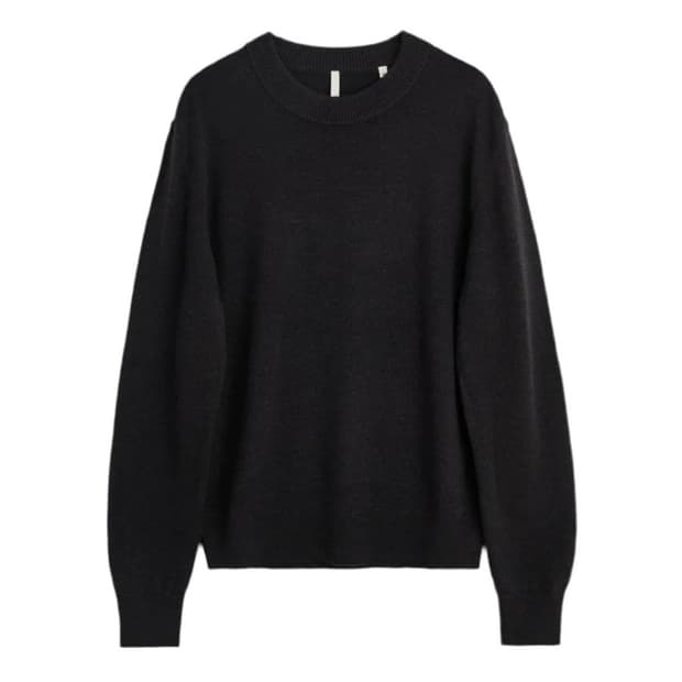 선플라워 메리노 울 니트 블랙