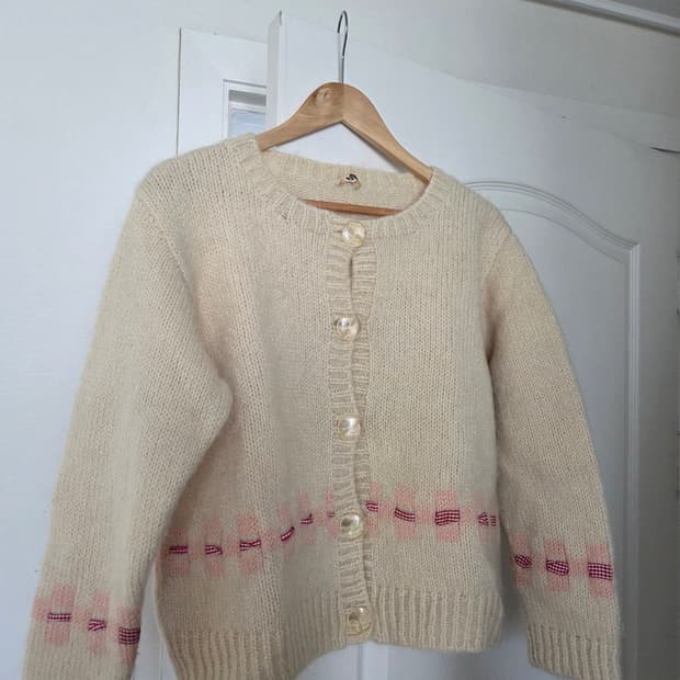 빈티지 아이보리 니트 가디건