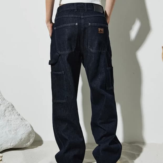 파번 7505 카펜터 와이드핏 다크인디고 데님팬츠 28