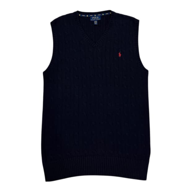 폴로 랄프로렌 케이블 니트 조끼 베스트 네이비 XL