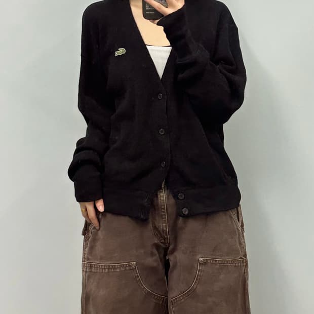 라코스테 블랙 니트 가디건