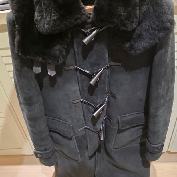 Burberry Prorsum 램 무톤 시어링 더플코트 48