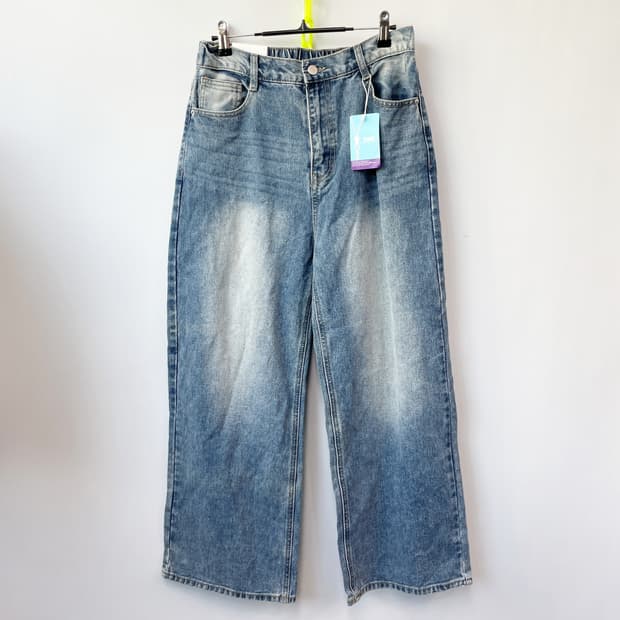 택새상품 밴딩 와이드 데님청바지 XL