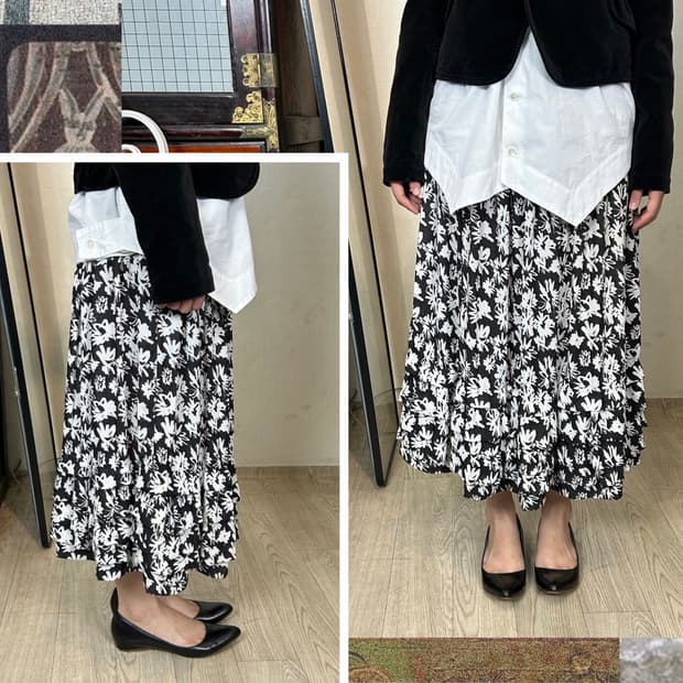 꼼 데 가르송 꼼 데 가르송 AD2018 밴디드 프릴 스커트 