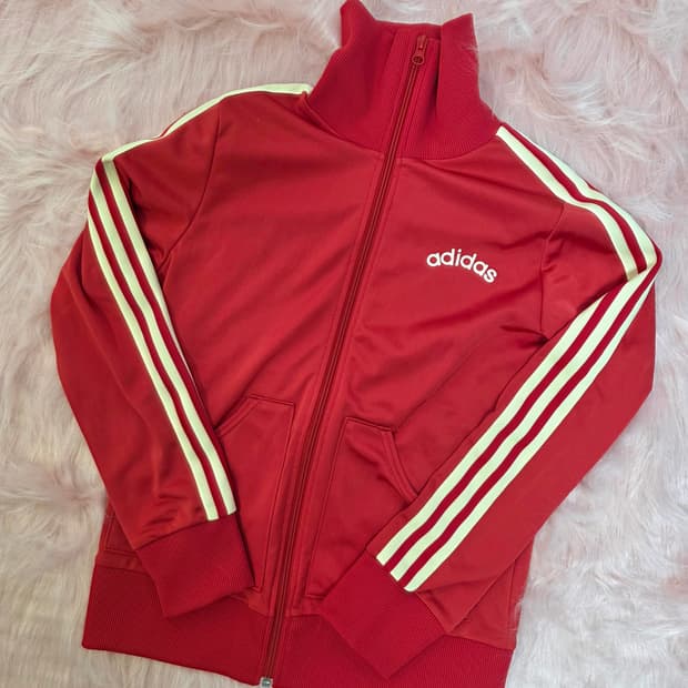 Adidas Old school Red beige line jacket 