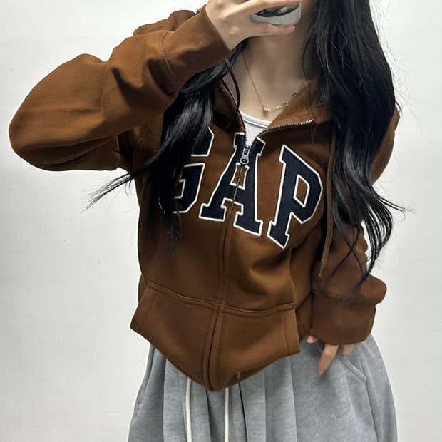Gap 갭 대장급 초코브라운 폭닥 스웻 후드집업 희귀져지(L)