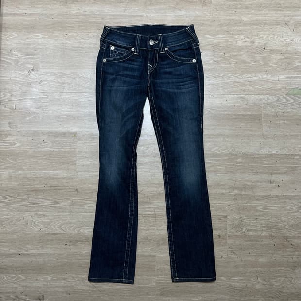 트루릴리전 여성 유스티치 워싱 부츠컷 데님진 청바지 [진청] 24