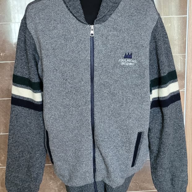 (남성110사이즈) 장미쉘바스키아 니트가디건집업(모80%)