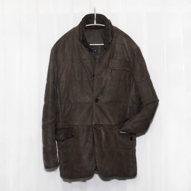 프랑코 페라로 이태리 양가죽 누벅레더 패딩 자켓 (100)