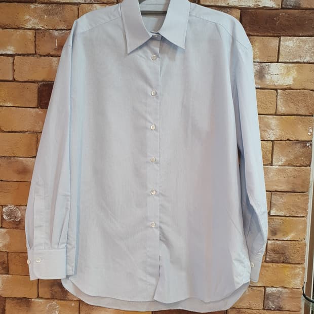 상태최상)GROVE 블루 스트라이프 셔츠