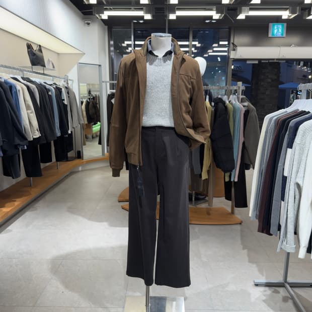 [새상품] 브룩스브라더스 염소가죽 스웨이드 집업 블루종