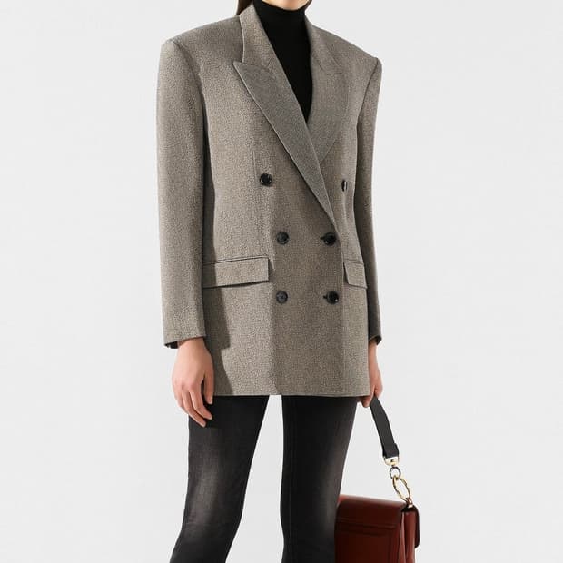 34 이자벨마랑 더블 브레스티드 자카드 블레이저 자켓