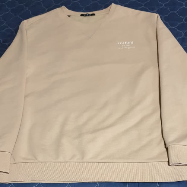 게스 자수 로고 오버핏 맨투맨 브라운 (XL)