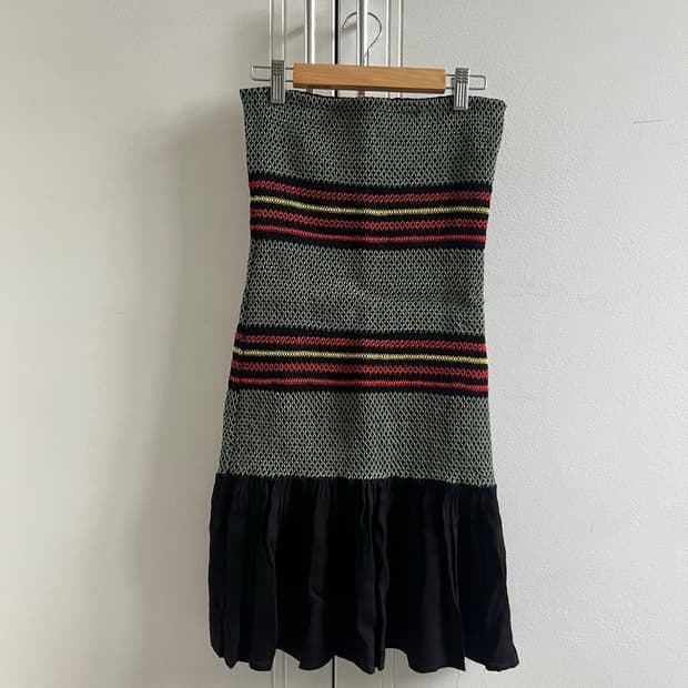 마쥬 튜브탑 니트 원피스 휴양지룩