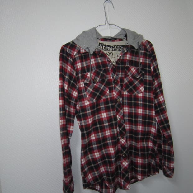 vintage check hood shirt 
