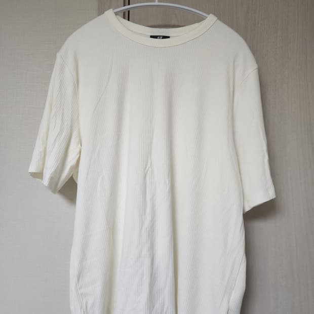 H&M 모달 골지 블랙&화이트 티셔츠
