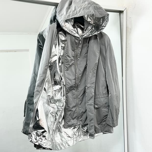 준지 20SS 리플렉티브 레이어드 후드 블레이저 자켓