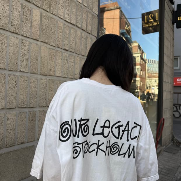 스투시 x 아워레가시 오버핏 티셔츠