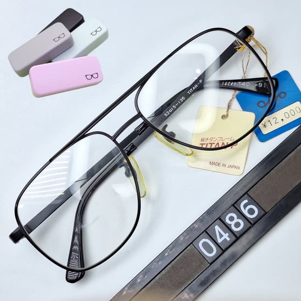 LUCKY T401-91 안경테 52mm 더블브릿지 일본 빈티지 데드스톡