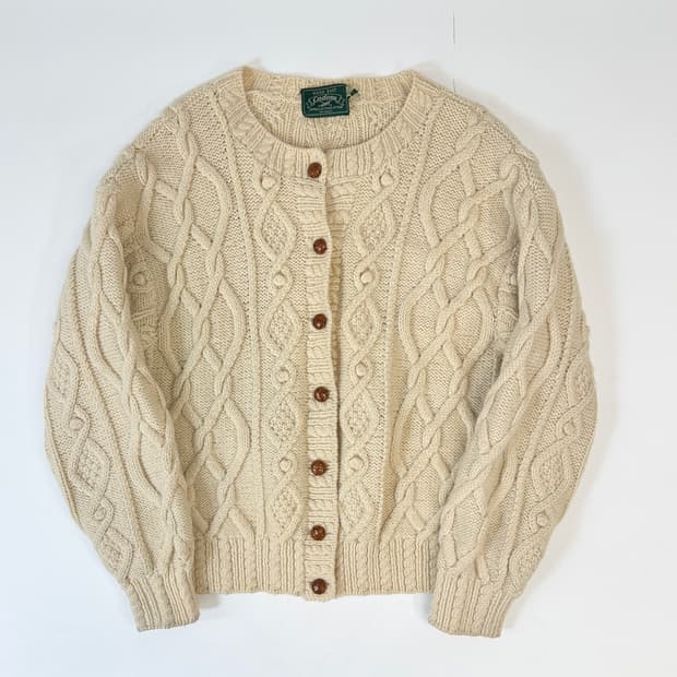 잉글랜드 핸드메이드 울 체스넛버튼 가디건 