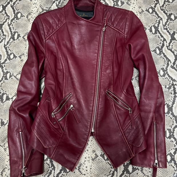 Burgundy Draped SheepSkin Jacket
