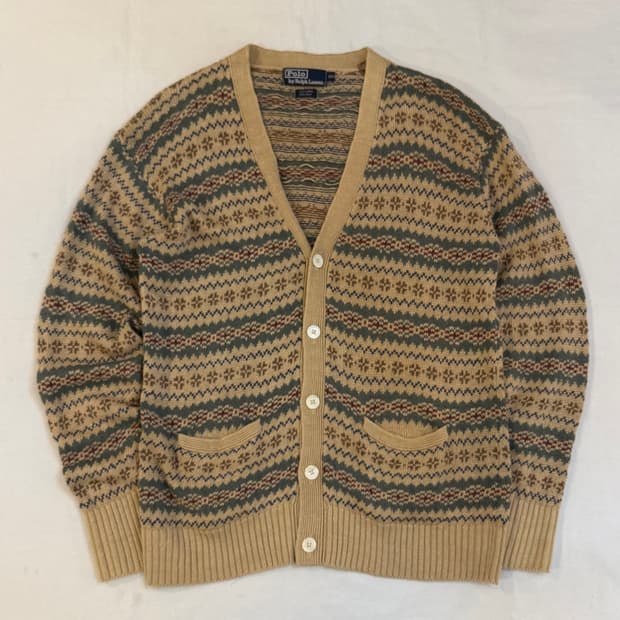 폴로 랄프로렌 실크 린넨 페어아일 니트 가디건