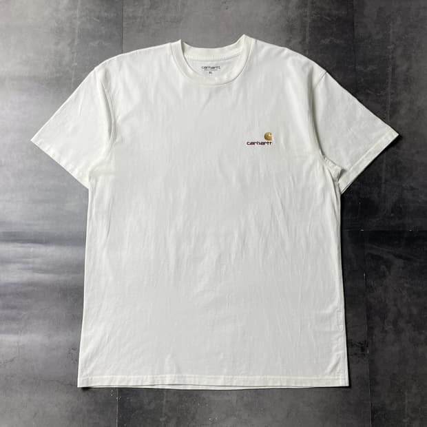 CARHARTT 칼하트 화이트 자수 반팔 티셔츠 A01197
