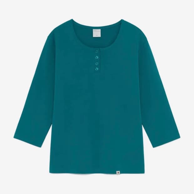 더콜디스모먼트 henley neck three-quarter sleeve