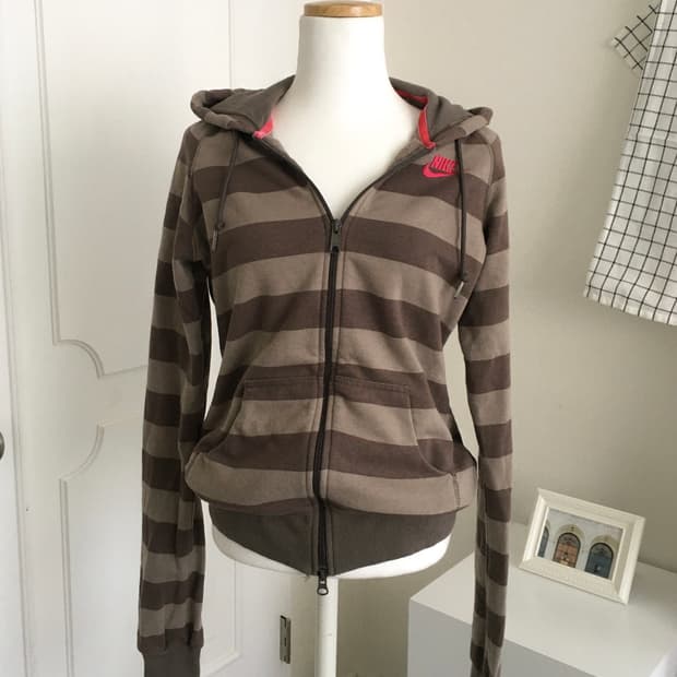 나이키 y2k 스트라이프 후드집업