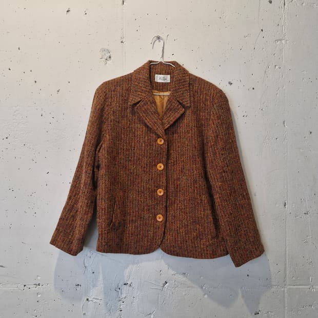 JPN 빈티지 모 트위드 블레이저 자켓 ~77
