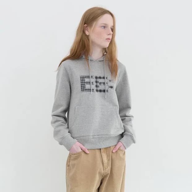 엔조블루스 픽셀 로고 후디 그레이