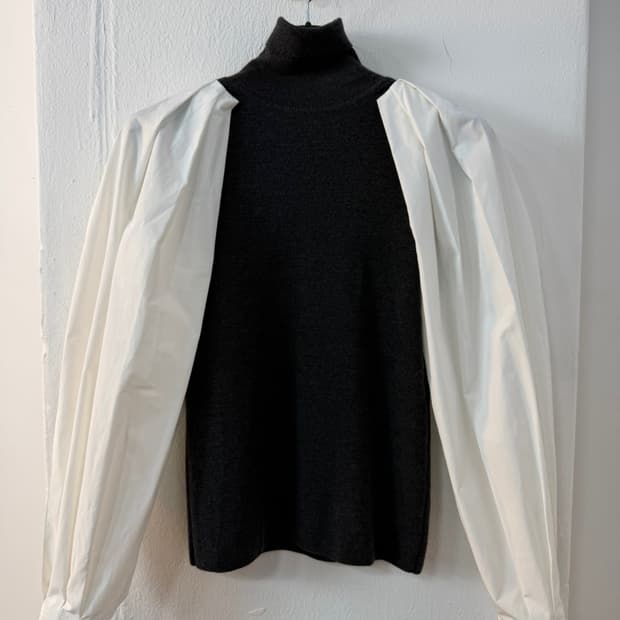 준지 샘플 벌룬 터틀 넥 탑