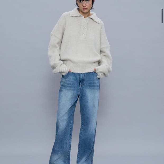 Partimento woman - 헤어리 카라 니트 크루넥_에크루